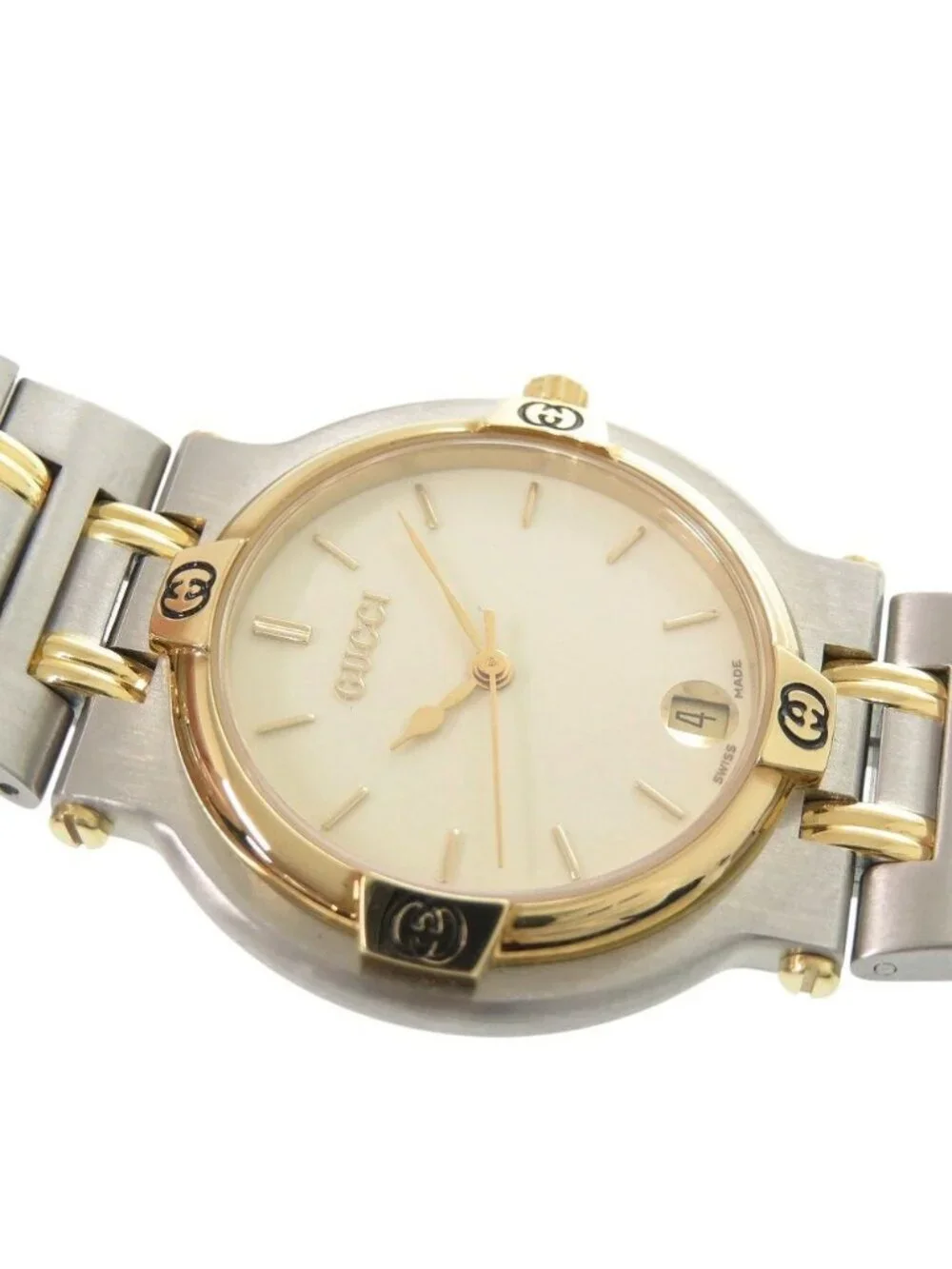 Gucci SS Ivory Gold Silver Quartz Watch
